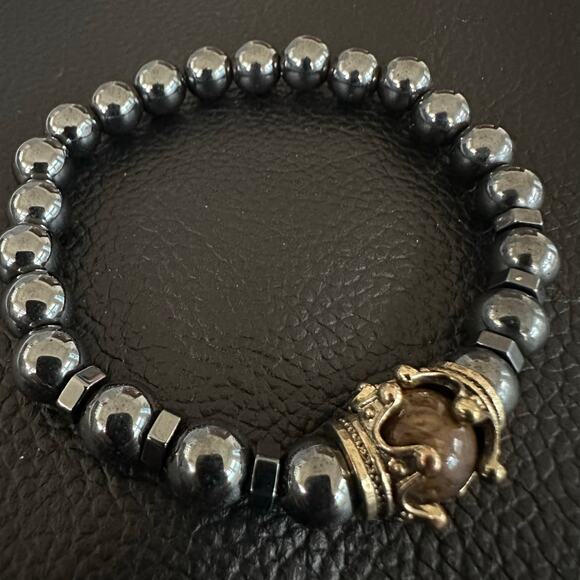 Gun Metal w/Gold Tone Accents Bracelet - Picture 2 of 2